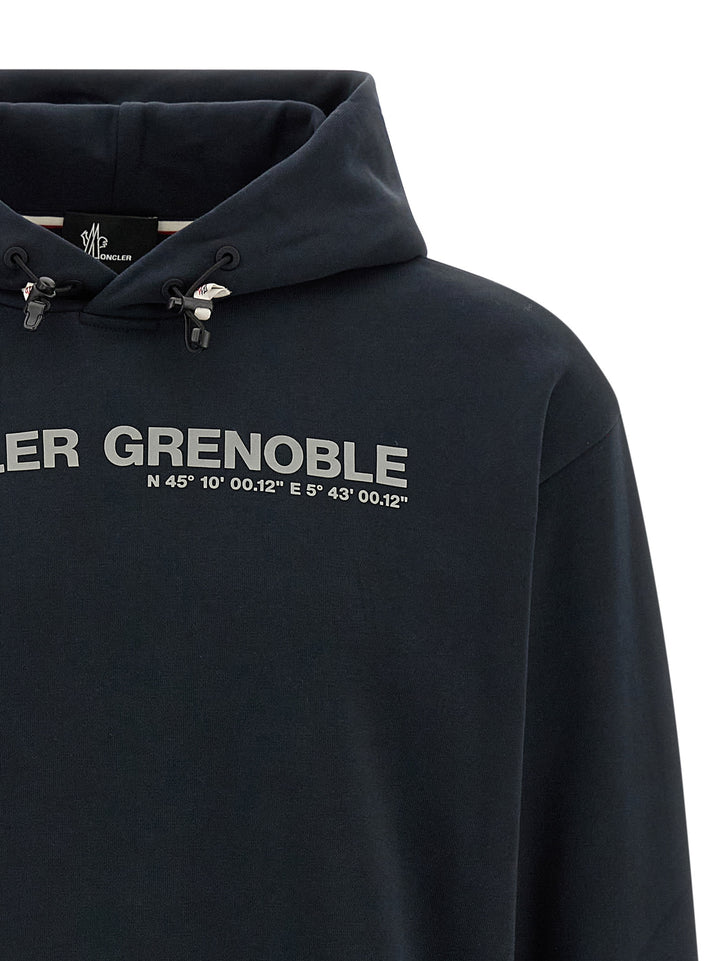 Moncler Grenoble Logo Hoodie Felpe - Blu | 57f1cc3accd4dd7bbe8d113232d64a9e963fbc69
