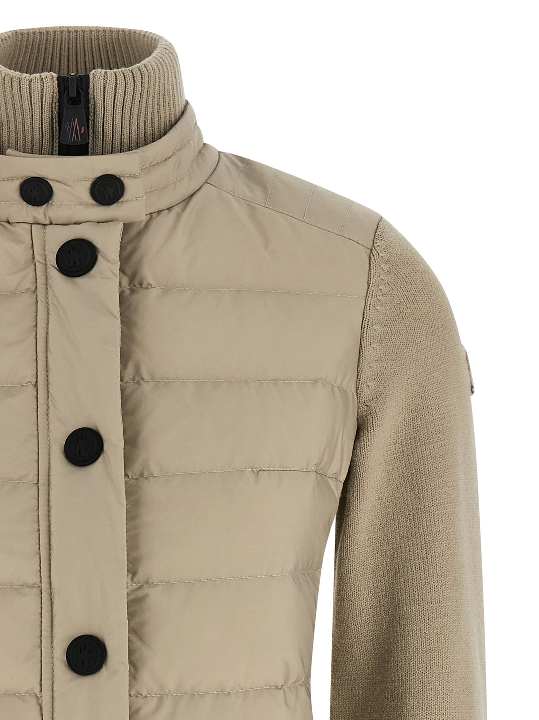 Moncler Grenoble Padded Cardigan Maglioni - Beige | f4254c1f735ba37e363ee7d65ba9e56f97b38572