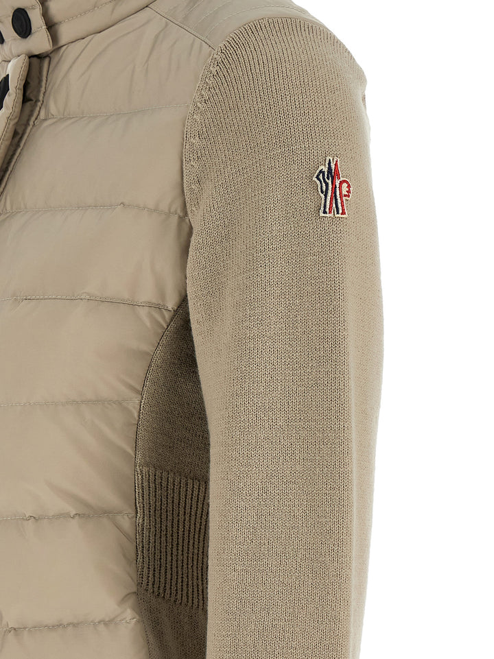 Moncler Grenoble Padded Cardigan Maglioni - Beige | 3651e744f1e26046496f338d3d53266afb8a100d