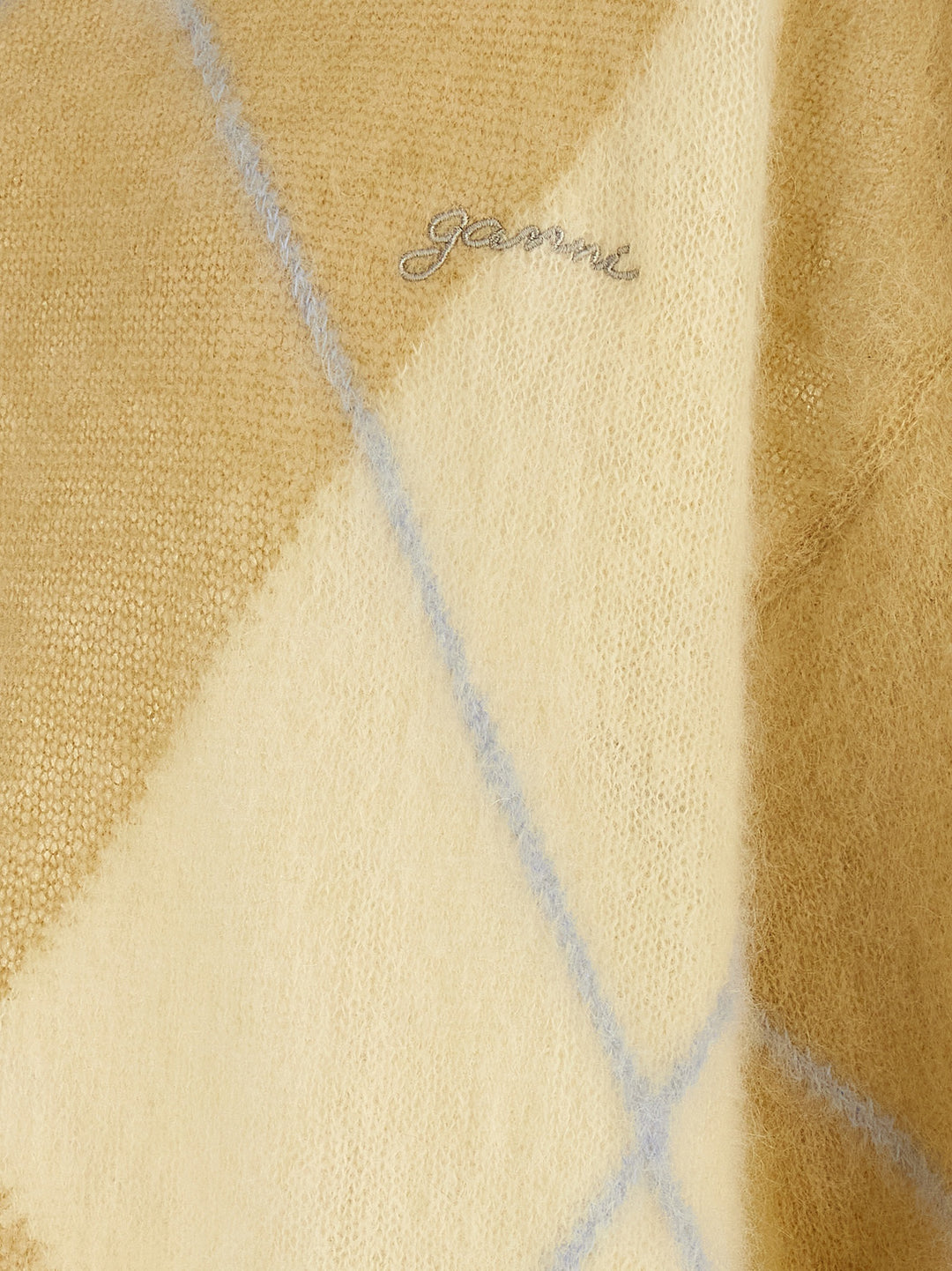 Ganni Logo Embroidery Diamond Sweater Maglioni - Giallo | 142ab34eb286ba48bcf5f6d11d858430f8e9db4b