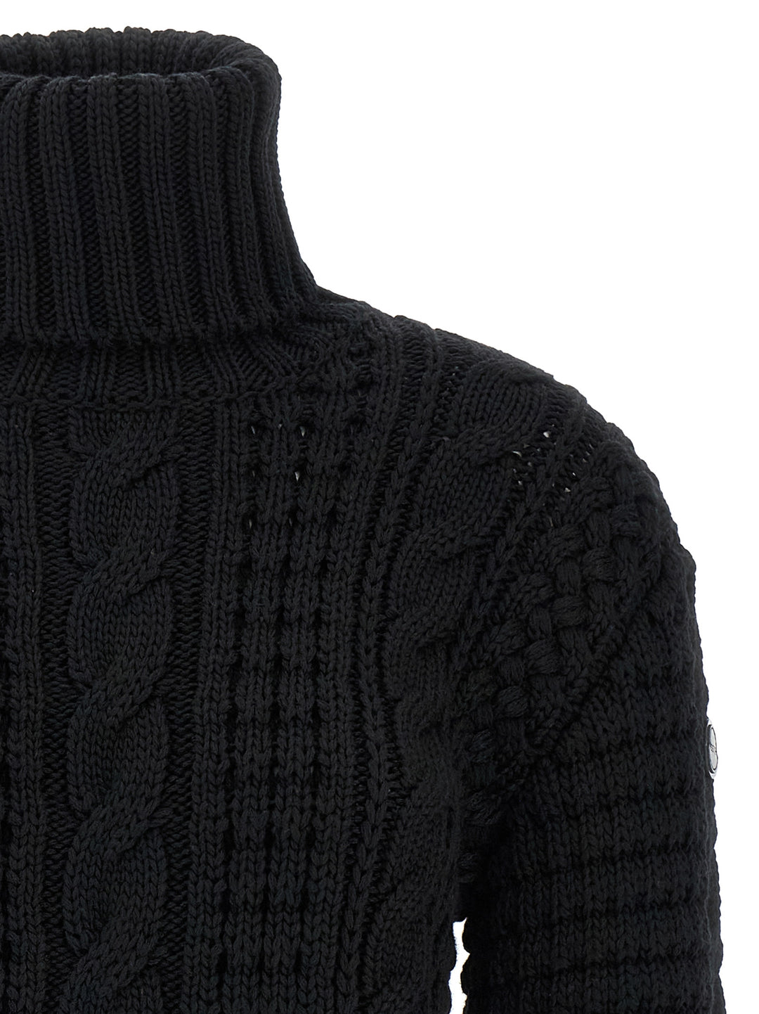 Moncler Genius Moncler X Edward Enninful Tricot Turtleneck Sweater Maglioni - Nero | bb3bd1dc7af6c2b4709fda47ff17696b1cde37b6