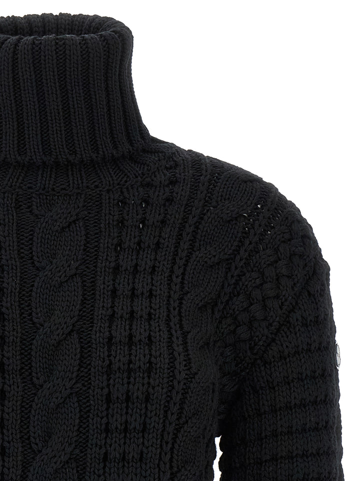 Moncler Genius Moncler X Edward Enninful Tricot Turtleneck Sweater Maglioni - Nero | bb3bd1dc7af6c2b4709fda47ff17696b1cde37b6