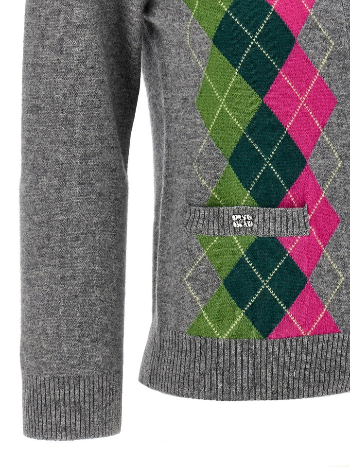 Ganni Grey Check Maglioni - Grigio | 43f8641bf4f2908c82b6c702f4b9a45887db7b93