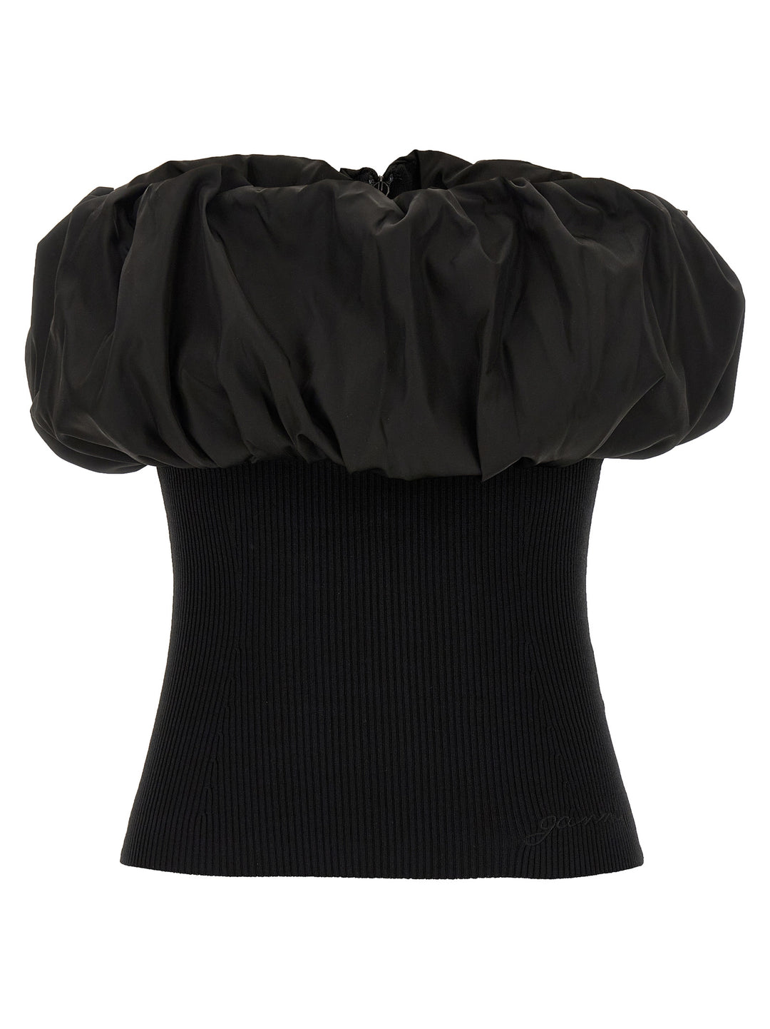 Ganni Melange Knit Top - Nero | 22d0f9f36a63bf914b726dc0760098975400433a