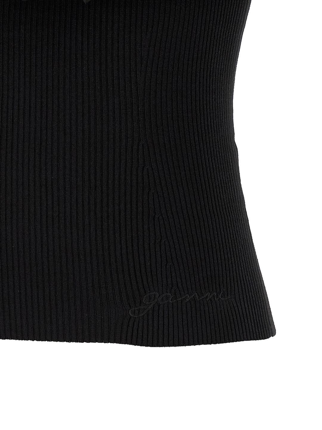 Ganni Melange Knit Top - Nero | 2ab5779ed46fc986fb018544c74769e58f5ceef2
