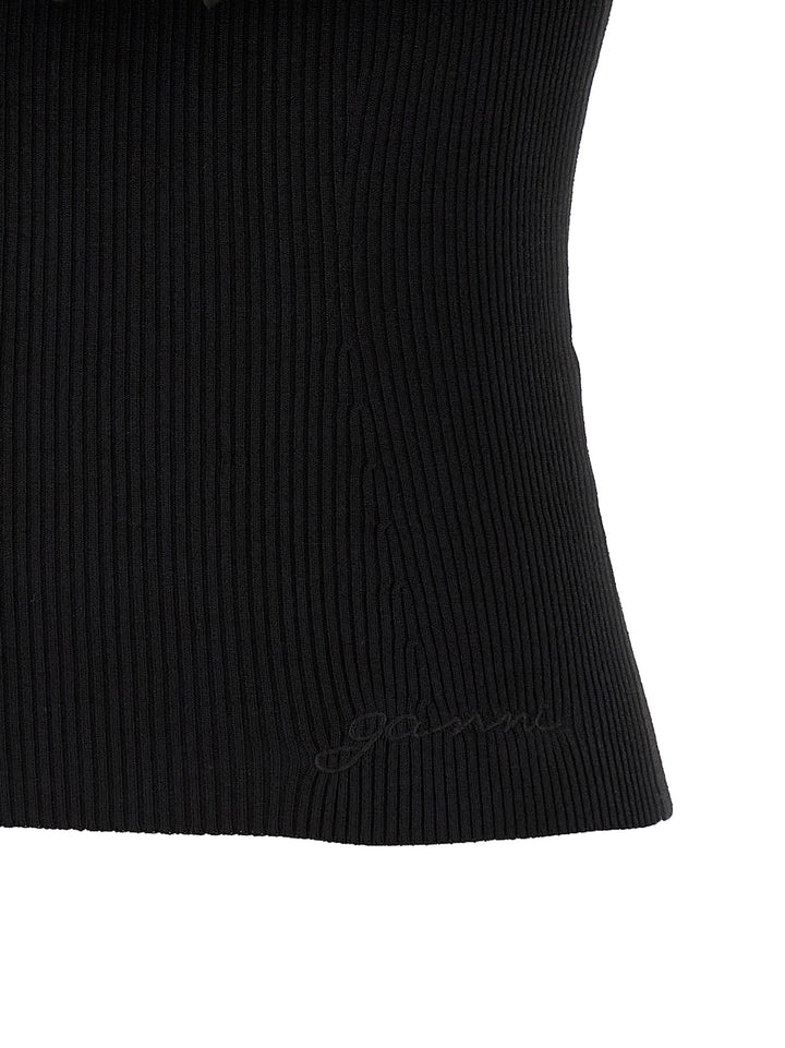 Ganni Melange Knit Top - Nero | 2ab5779ed46fc986fb018544c74769e58f5ceef2