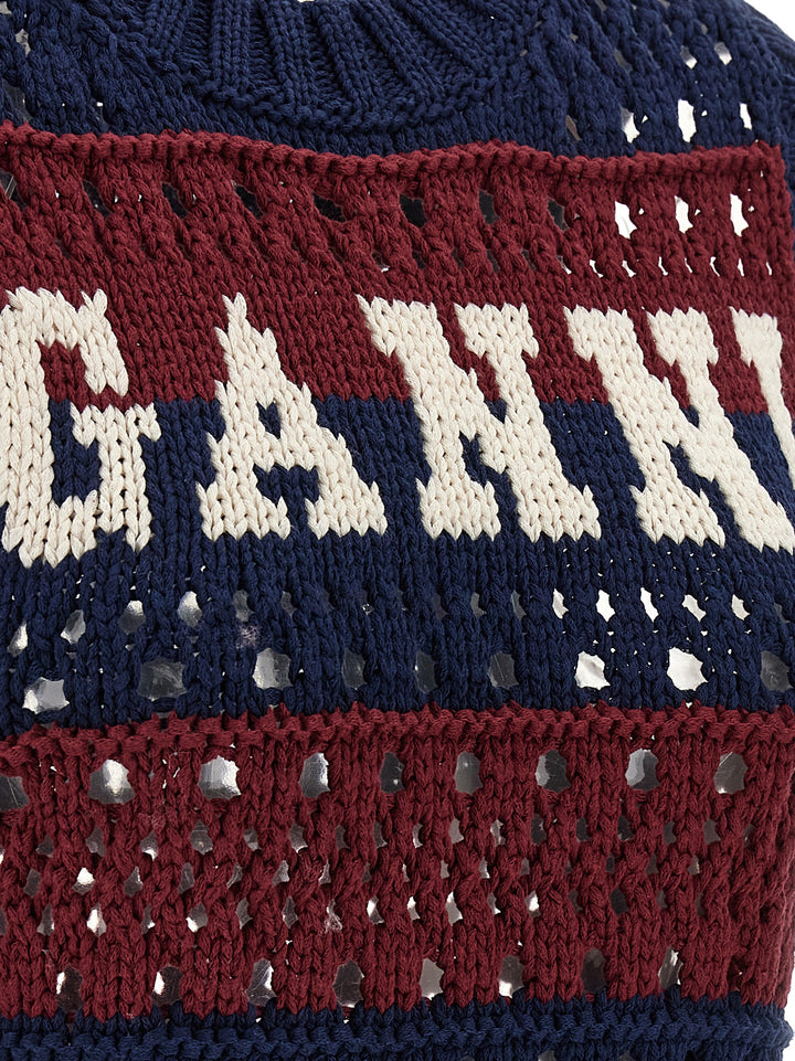 Ganni Blue Striped Gilet - Multicolor | 3f63fe42057ccee4dfb4faa9a1445cf68b77bfd8