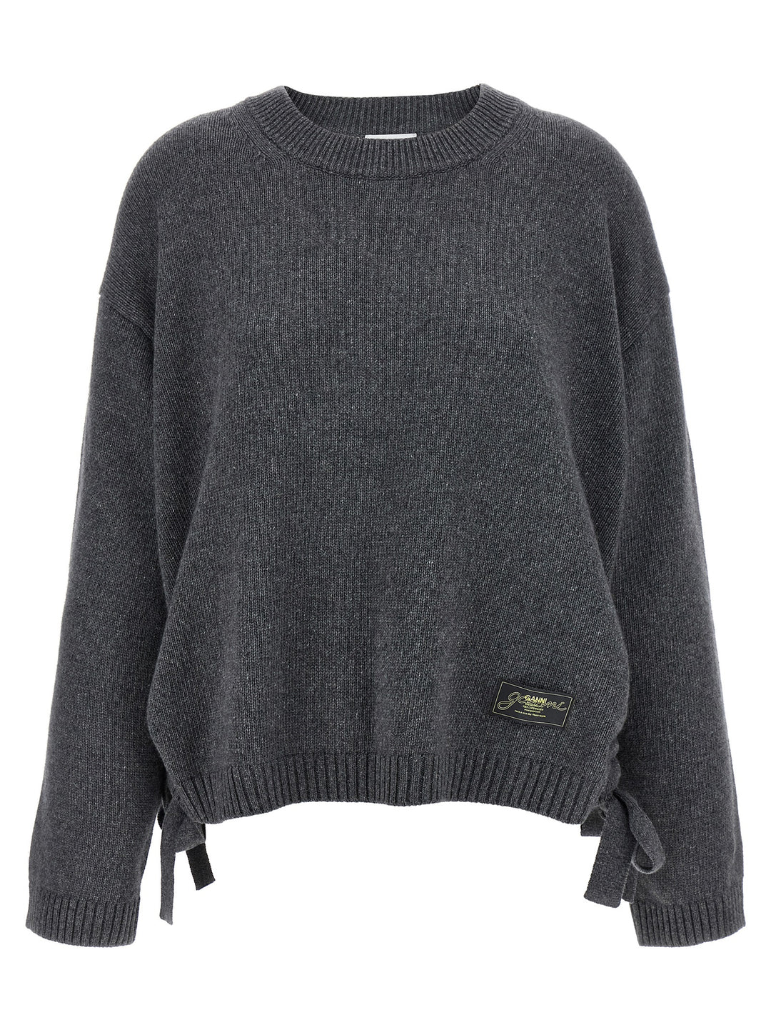 Ganni Side Laces Sweater Maglioni - Grigio | f262a1aec2ff37c4172e7788fdbf55bccf9f66e4