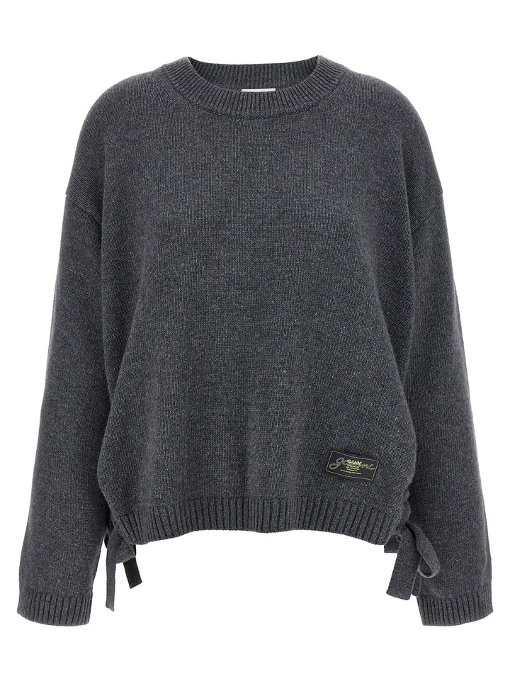 Ganni Side Laces Sweater Maglioni - Grigio | f262a1aec2ff37c4172e7788fdbf55bccf9f66e4