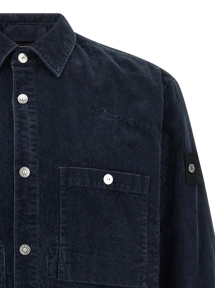 Stone Island Corduroy Shirt Camicie - Blu | 1a7784d9b0daec2a85f37870daf0318fa820a39e