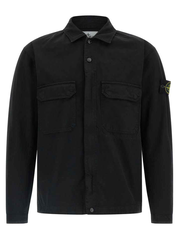 Stone Island Raw Cotton Overshirt Camicie - Nero | c11212cccf6145a52830c2205a71c08830e14642