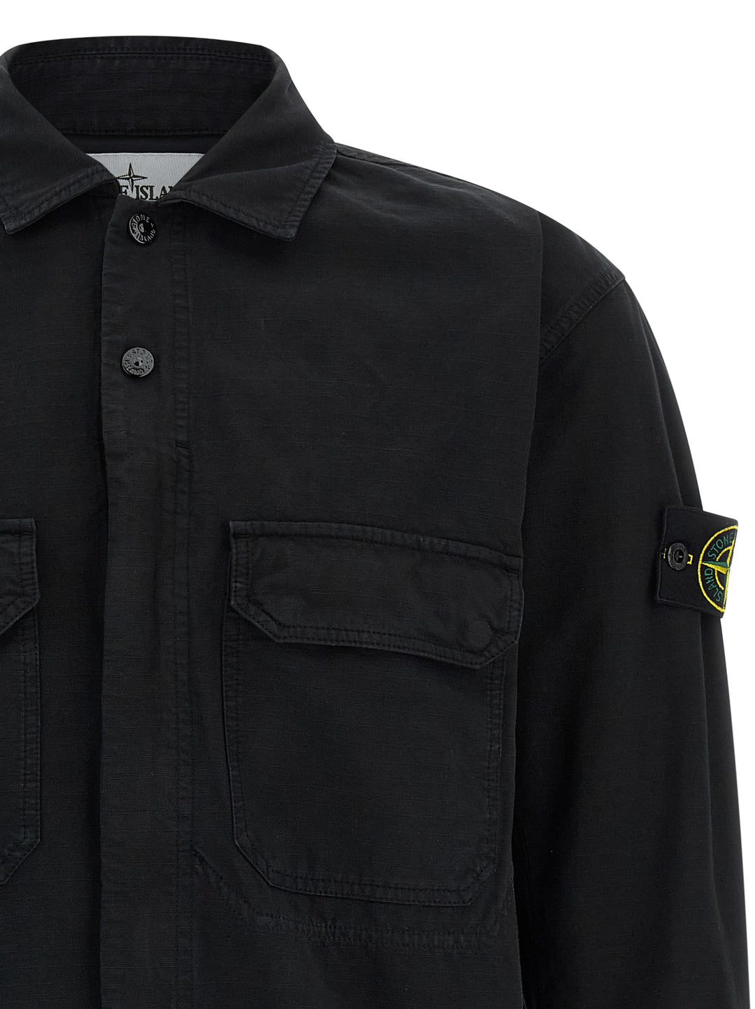 Stone Island Raw Cotton Overshirt Camicie - Nero | a9649465acb04747a2938de5de432fc8135cd76f