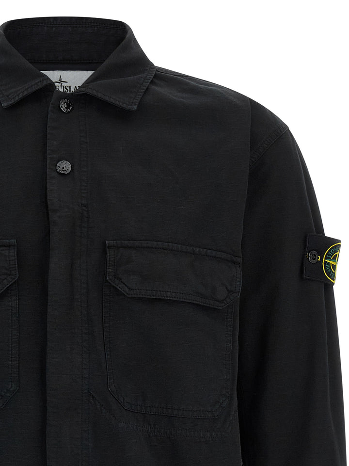 Stone Island Raw Cotton Overshirt Camicie - Nero | a9649465acb04747a2938de5de432fc8135cd76f