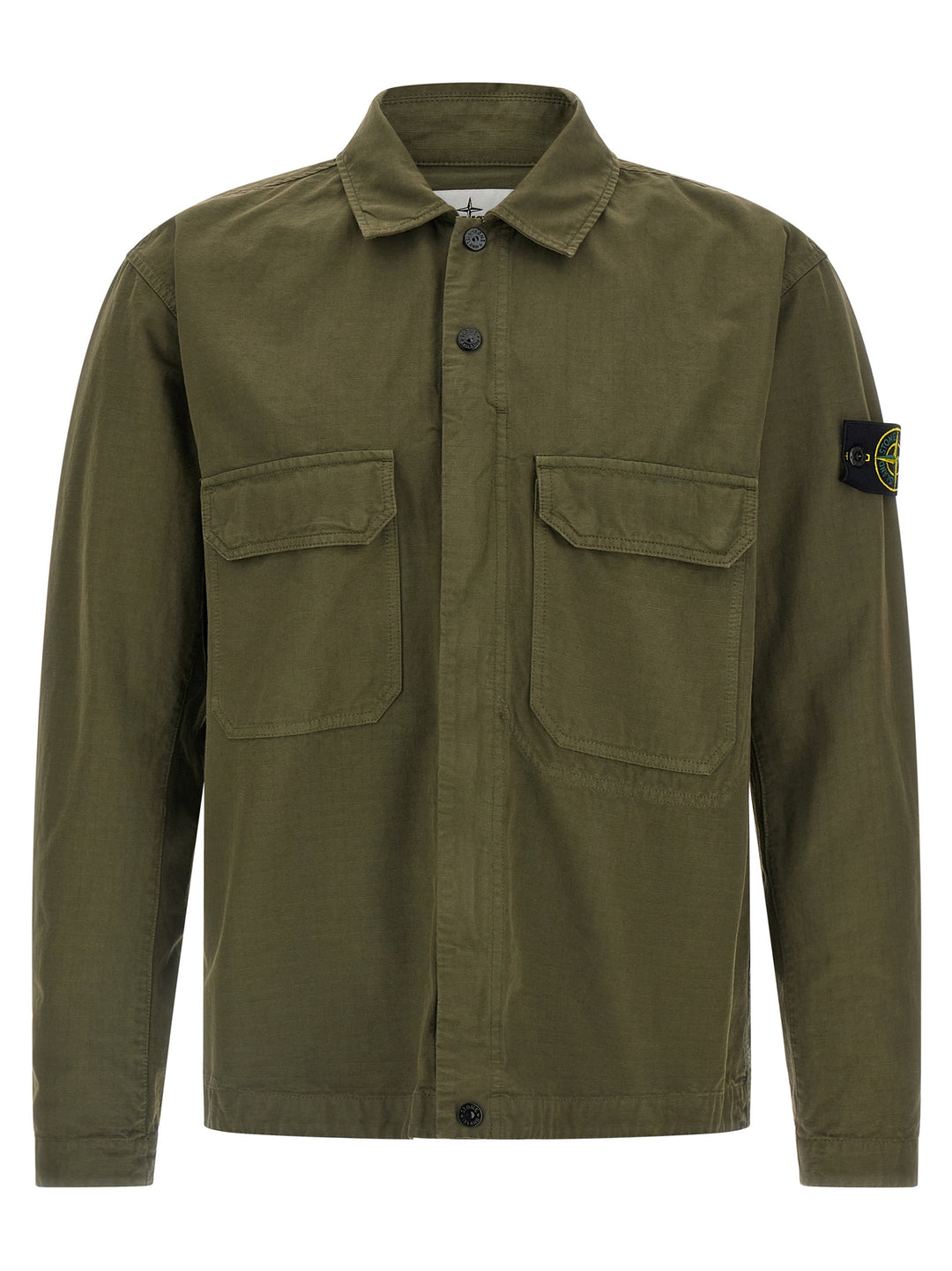 Stone Island Raw Cotton Overshirt Camicie - Verde | ba719846193a3469e8ad753e24eb5e850f0305ba