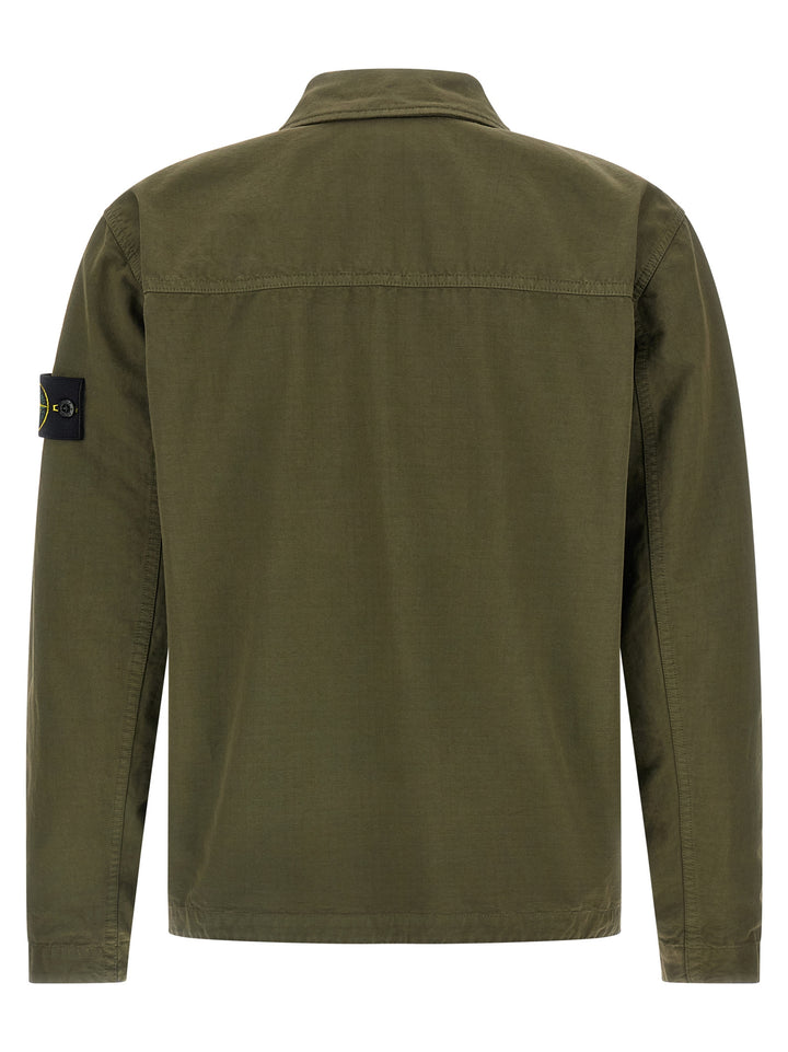 Stone Island Raw Cotton Overshirt Camicie - Verde | c38c9b1368e46b1ec4b8832dcab96120f3a6eab3