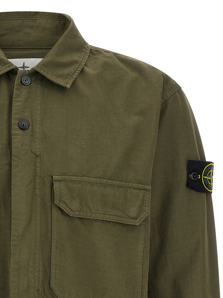 Stone Island Raw Cotton Overshirt Camicie - Verde | ab99f3c1ad64f6837979df73e007f96f49af33f0