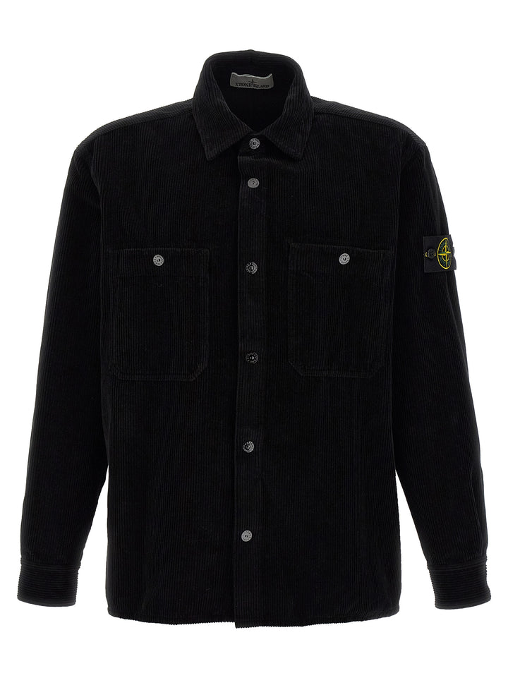 Stone Island Ribbed Velvet Overshirt Camicie - Nero | c59dabc6c47e52c91d9d2d4f29f42e39805a8f48
