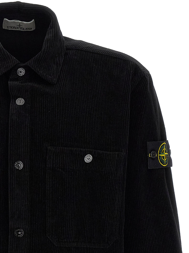 Stone Island Ribbed Velvet Overshirt Camicie - Nero | 97b5c7b6882c43861e10b20b5e72d1d993197b2d