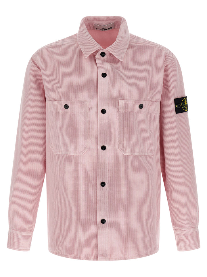 Stone Island Velvet Overshirt Camicie - Rosa | 5977206f8cb7348764aeefdc25007f98170aaf7e