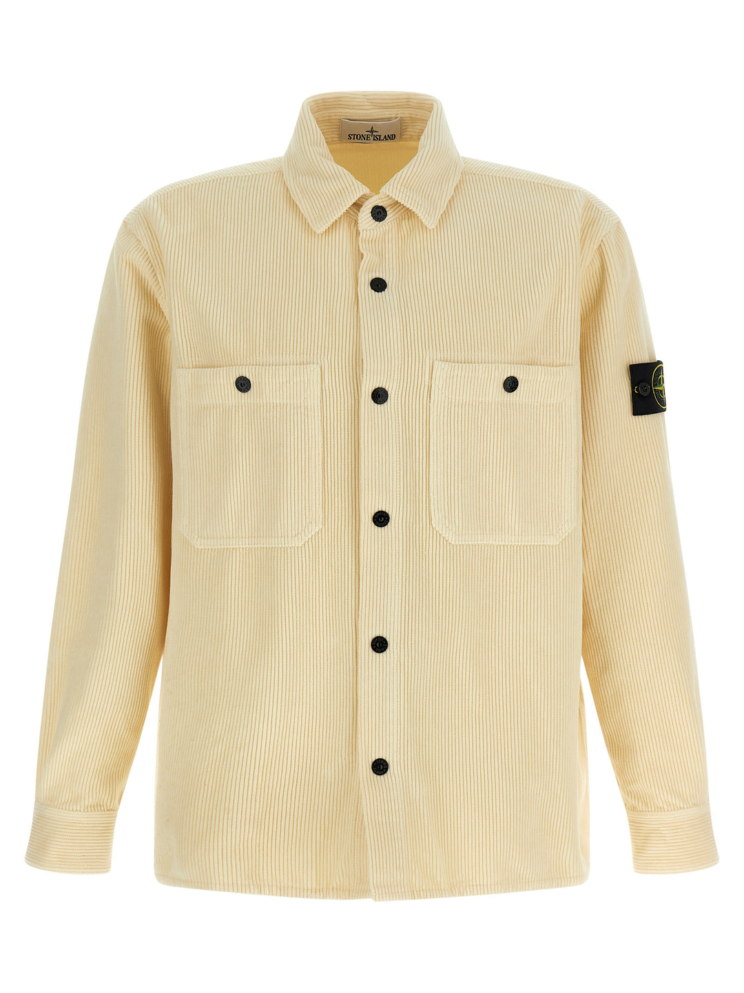 Stone Island Ribbed Velvet Overshirt Camicie - Beige | d26c12267d01da21795313ab98c95efee499b314