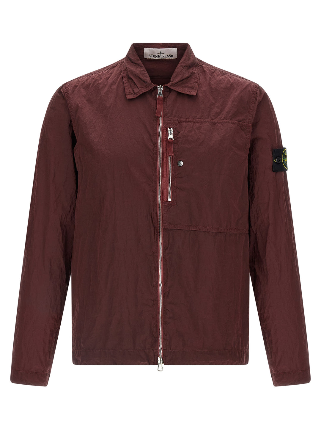 Stone Island Logo Badge Overshirt Camicie - Bordeaux | 50bc4f9352a57bfd5fd3e0ac5e5b2a4f31190a0e