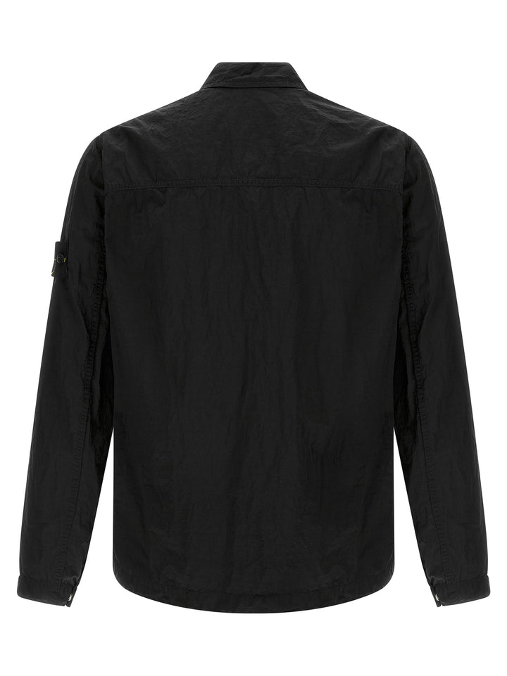 Stone Island Logo Badge Overshirt Camicie - Nero | f2c6912a7df44405f448ddd3d0222e6ee4801821