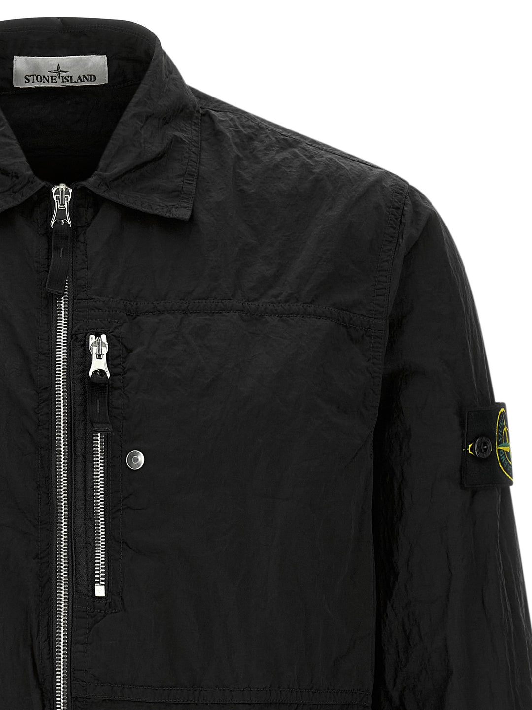 Stone Island Logo Badge Overshirt Camicie - Nero | e91274cde8e9754991c2a7937132226f65705a4a