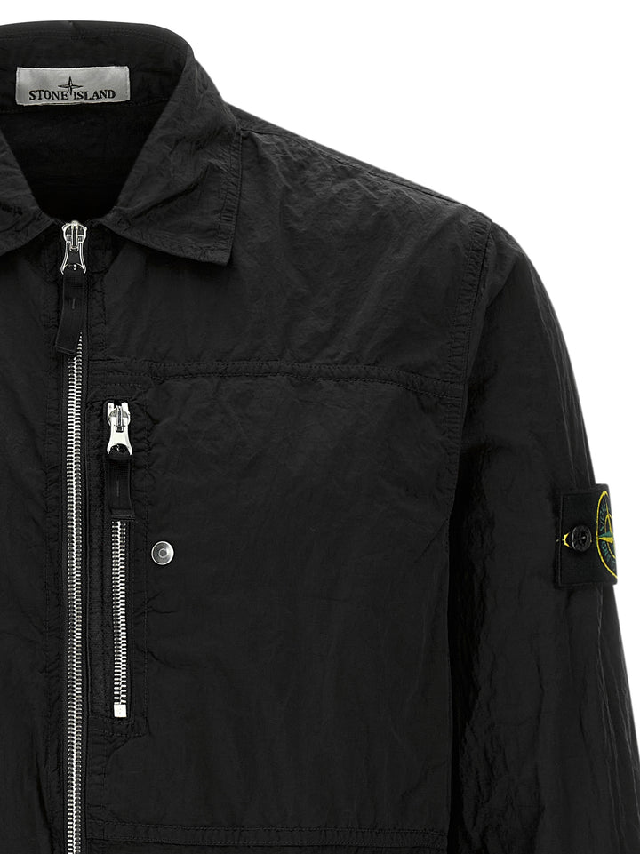 Stone Island Logo Badge Overshirt Camicie - Nero | e91274cde8e9754991c2a7937132226f65705a4a