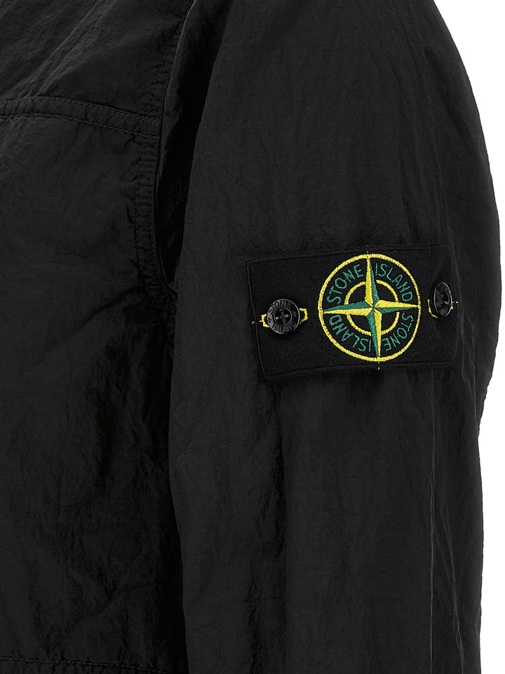 Stone Island Logo Badge Overshirt Camicie - Nero | a5638a69885a069ea26db5d045e40ddecd457cd5