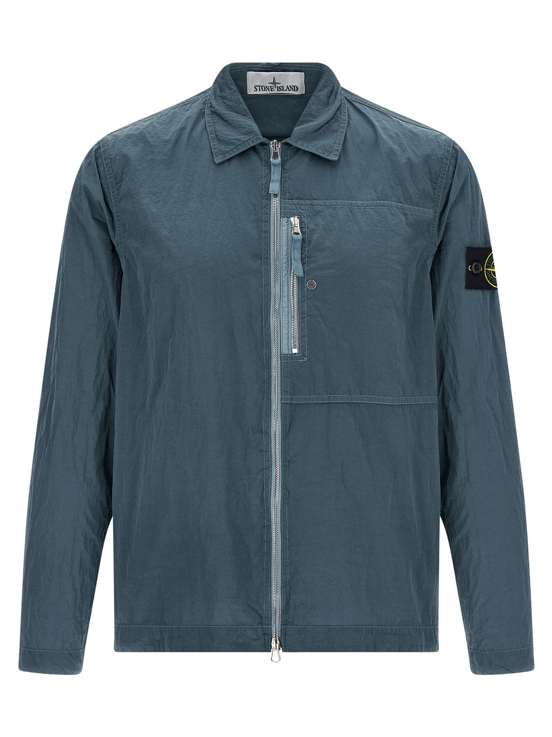 Stone Island Logo Badge Overshirt Camicie - Blu | 78fd64920ee7182703fcf9b20bc59336e6b442d2