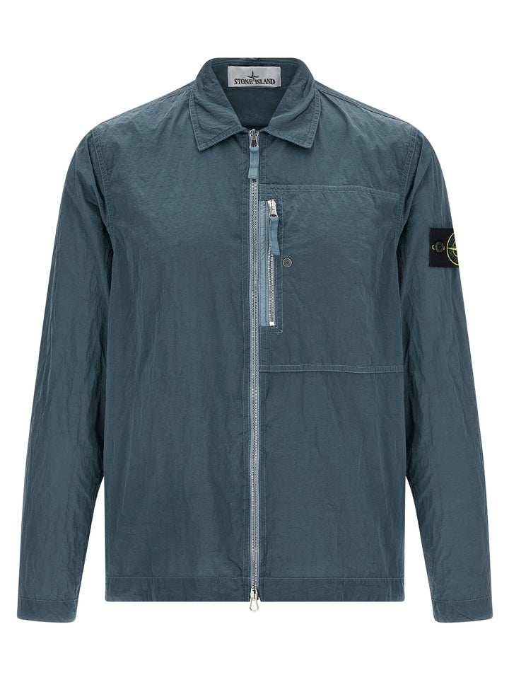 Stone Island Logo Badge Overshirt Camicie - Blu | 78fd64920ee7182703fcf9b20bc59336e6b442d2