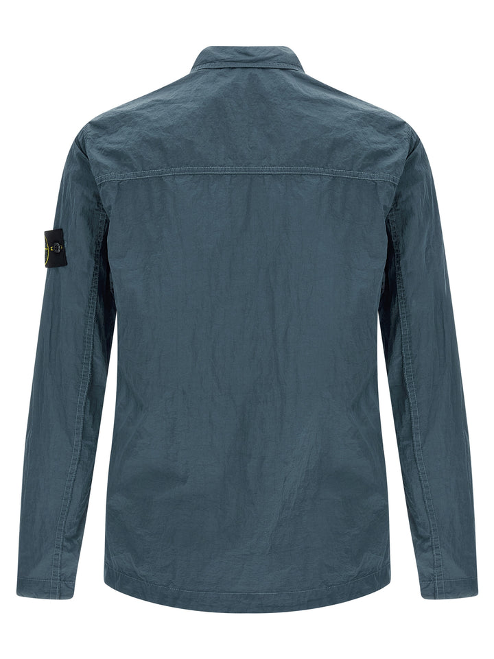 Stone Island Logo Badge Overshirt Camicie - Blu | 098df364b4c96cb8bc1d9f5154638306c892e9a7