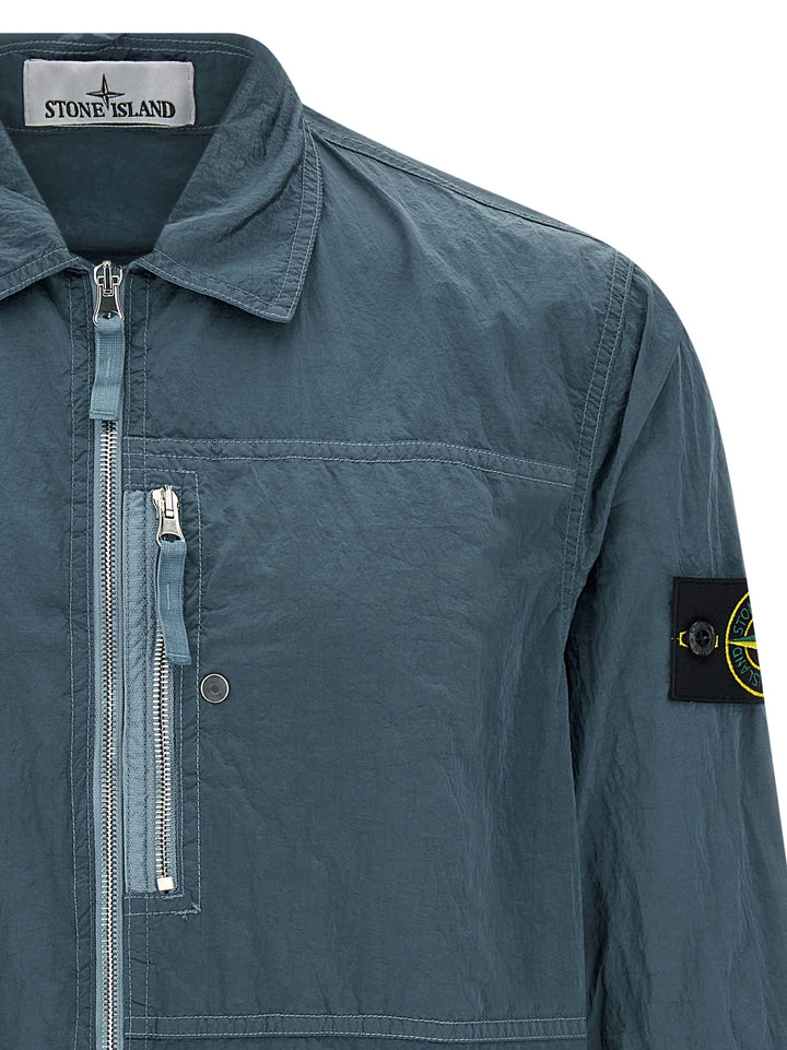 Stone Island Logo Badge Overshirt Camicie - Blu | 9e4fe38a6ac164a7cba8b18799832c41c9d3f6d4