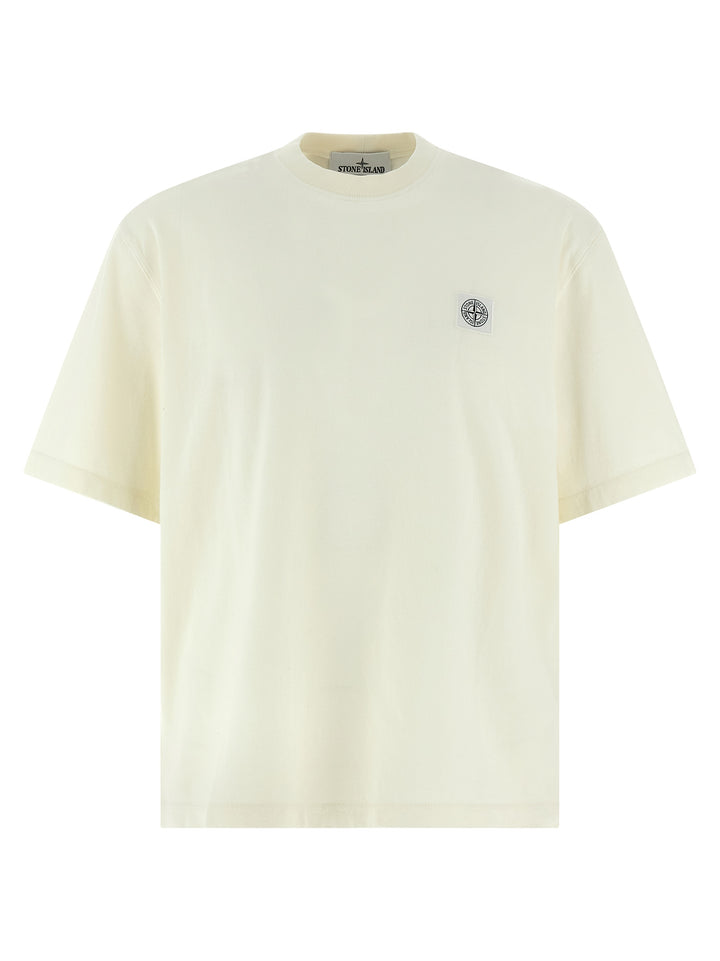 Stone Island Logo Patch T shirt - Beige | 23a7c87b9bc594569e0f3a3844898ee2e8d53d94