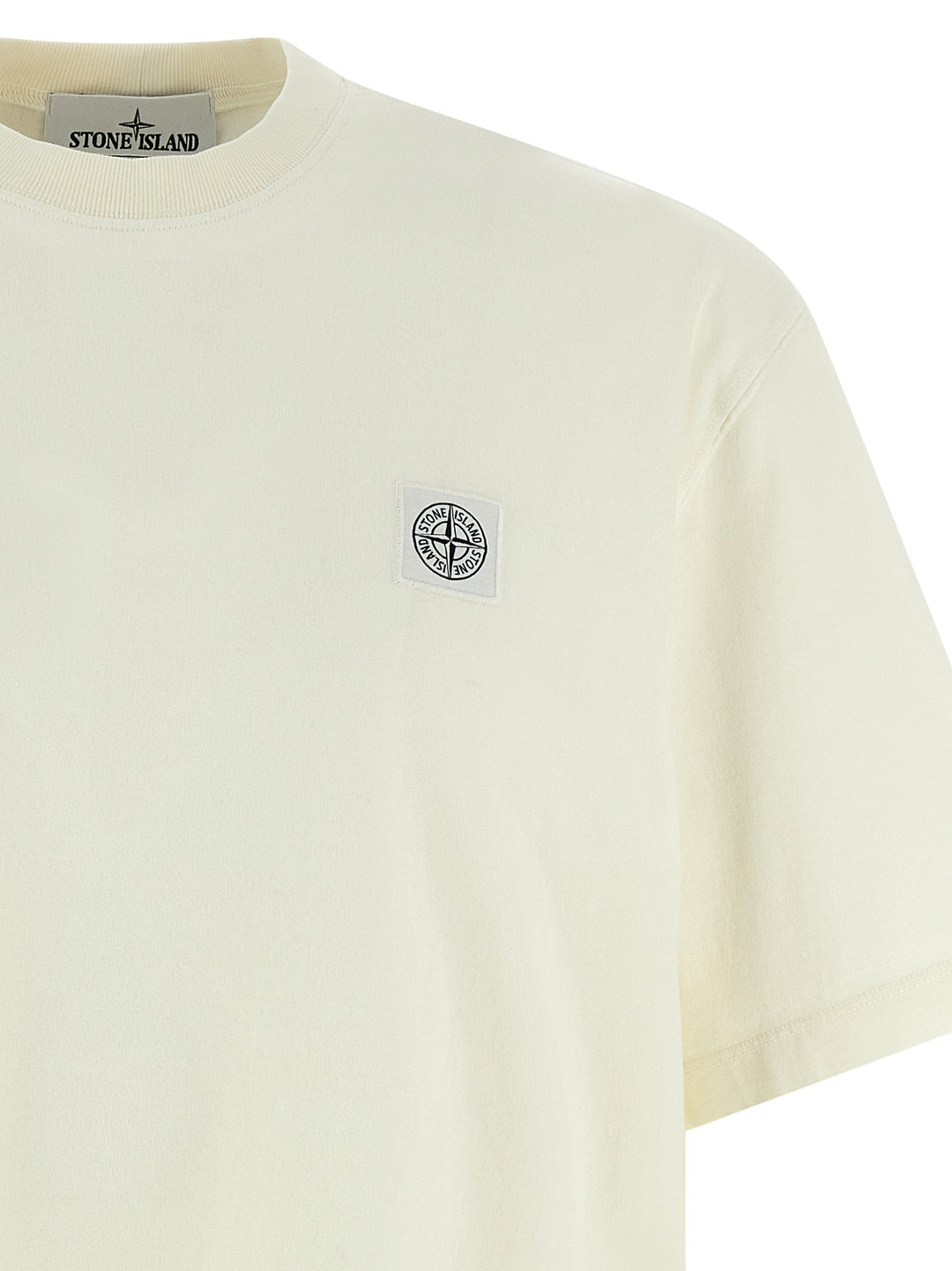 Stone Island Logo Patch T shirt - Beige | 6b66d9c8f50eb24e2f29a4dbabb7f09a6172907e