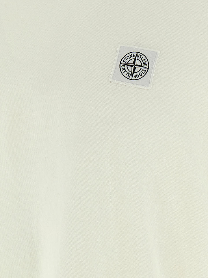 Stone Island Logo Patch T shirt - Beige | b5bf316b9ac87374d854b9b27916673e014339fa
