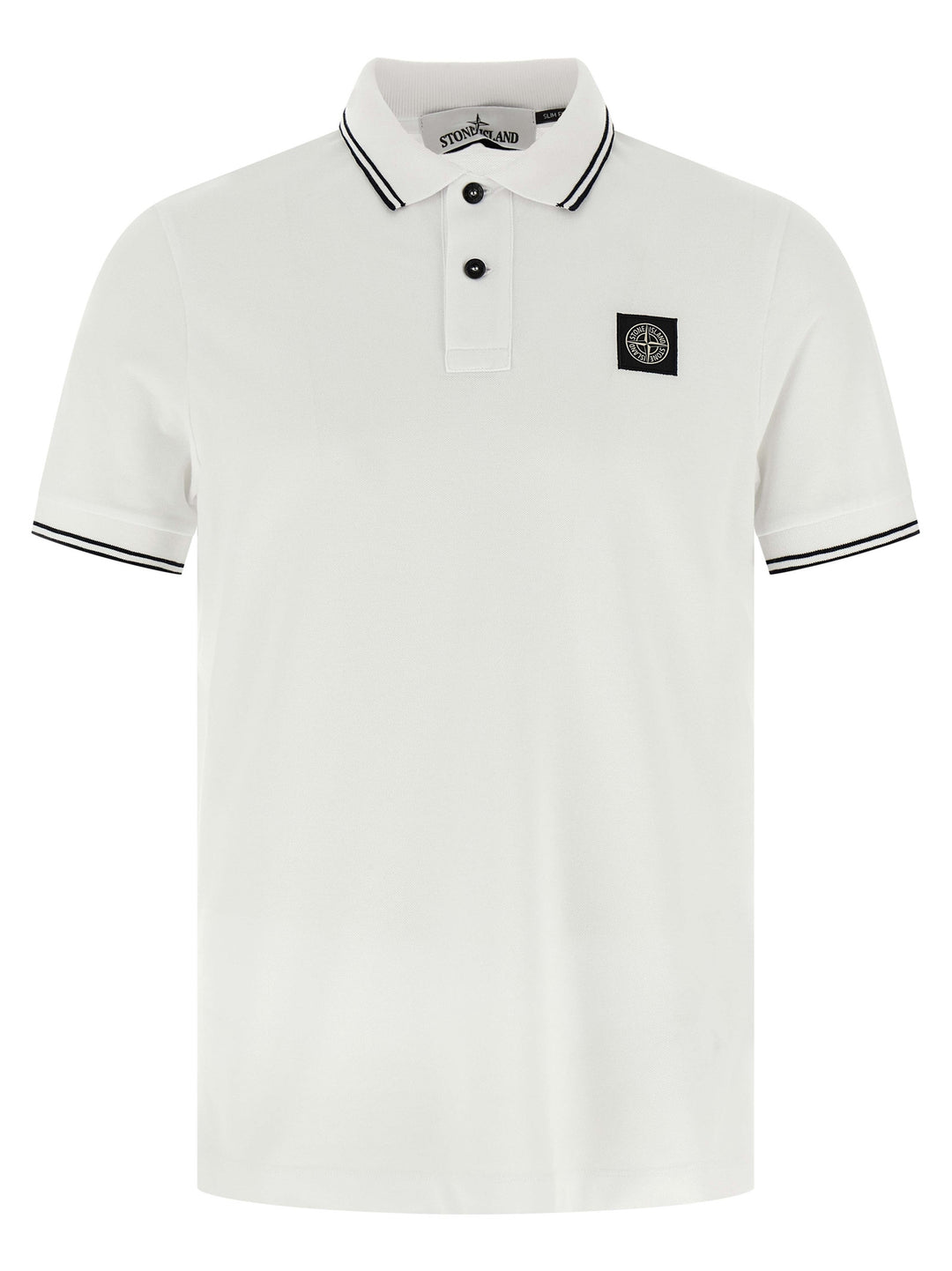 Stone Island Logo Patch Polo - Bianco | aa6c08baa9beea22c114e598bd4edce10f6051ff
