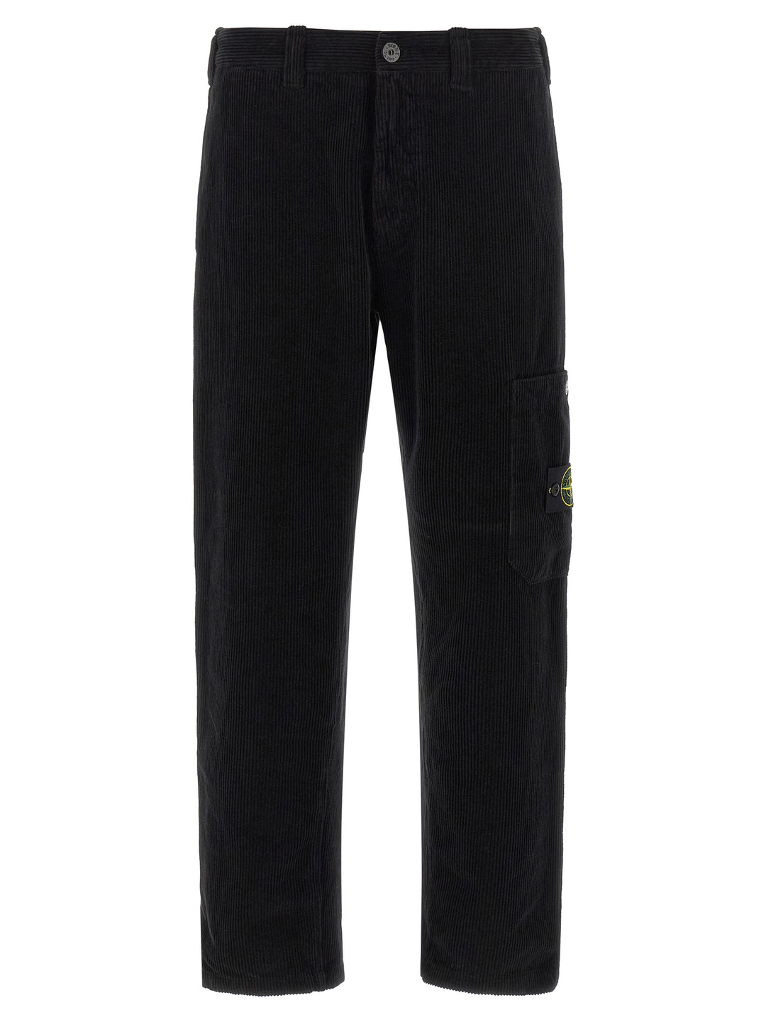 Stone Island Velvet Cargo Pantaloni - Nero | 770b1c84427519e5b88d30cce4033b20eb310107