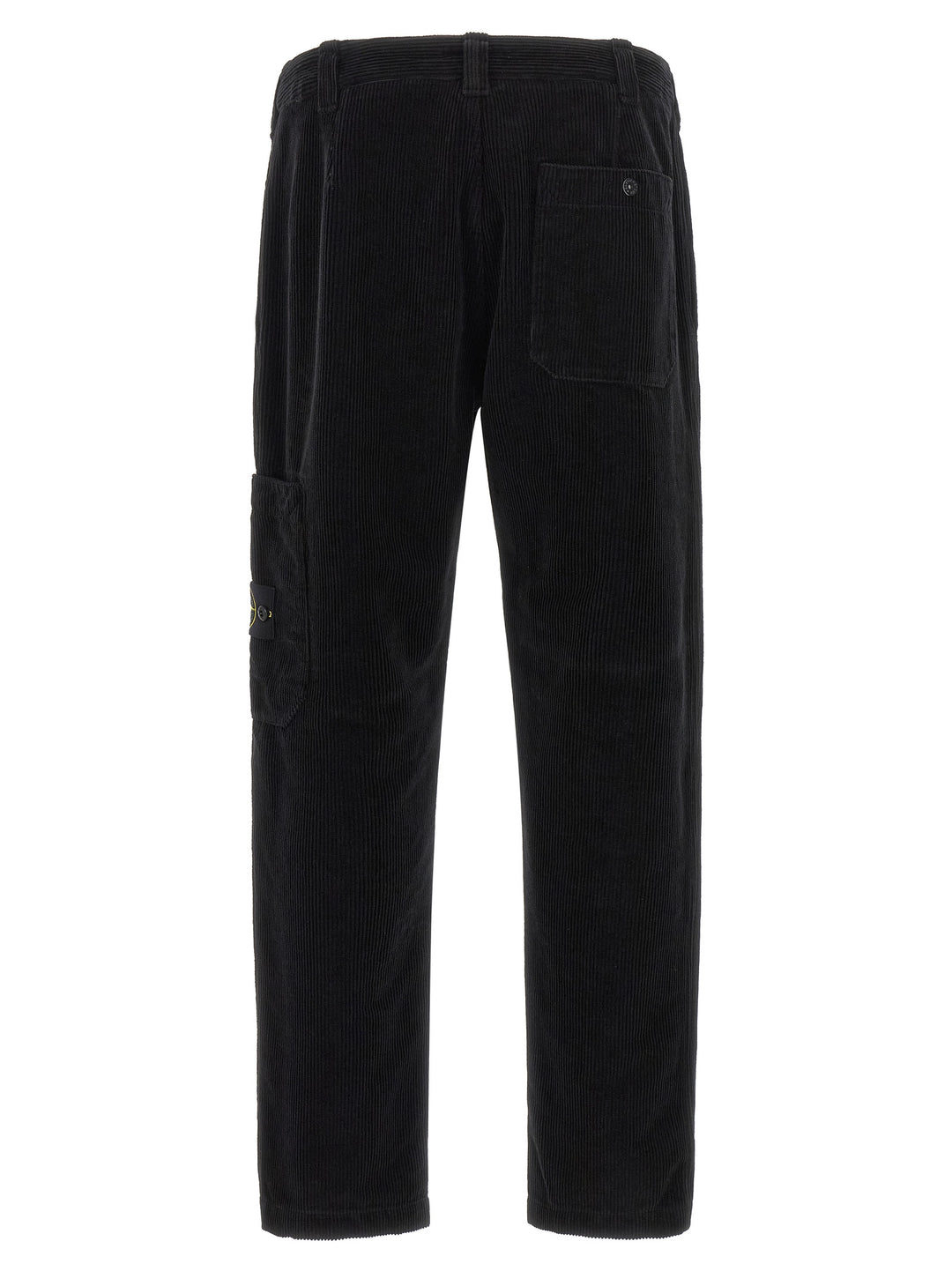 Stone Island Velvet Cargo Pantaloni - Nero | f724da68c5380612a3d570aa6e1f474cc4073277