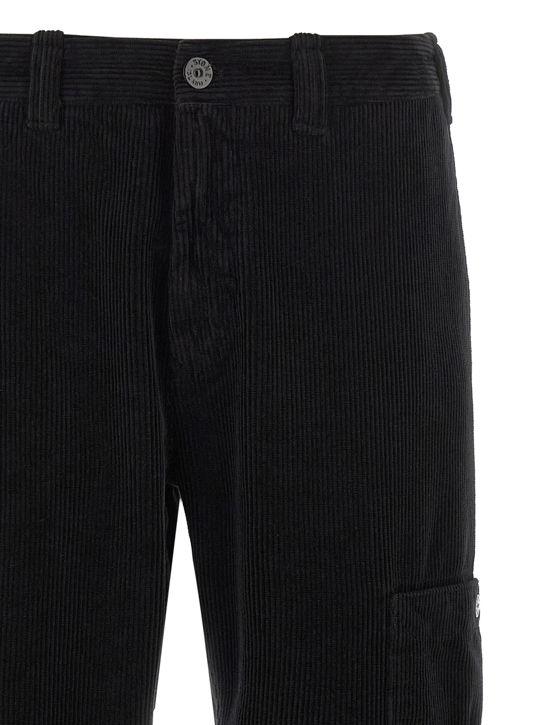 Stone Island Velvet Cargo Pantaloni - Nero | 18e12f5da6910609c8b5373ba069881638f7b59b