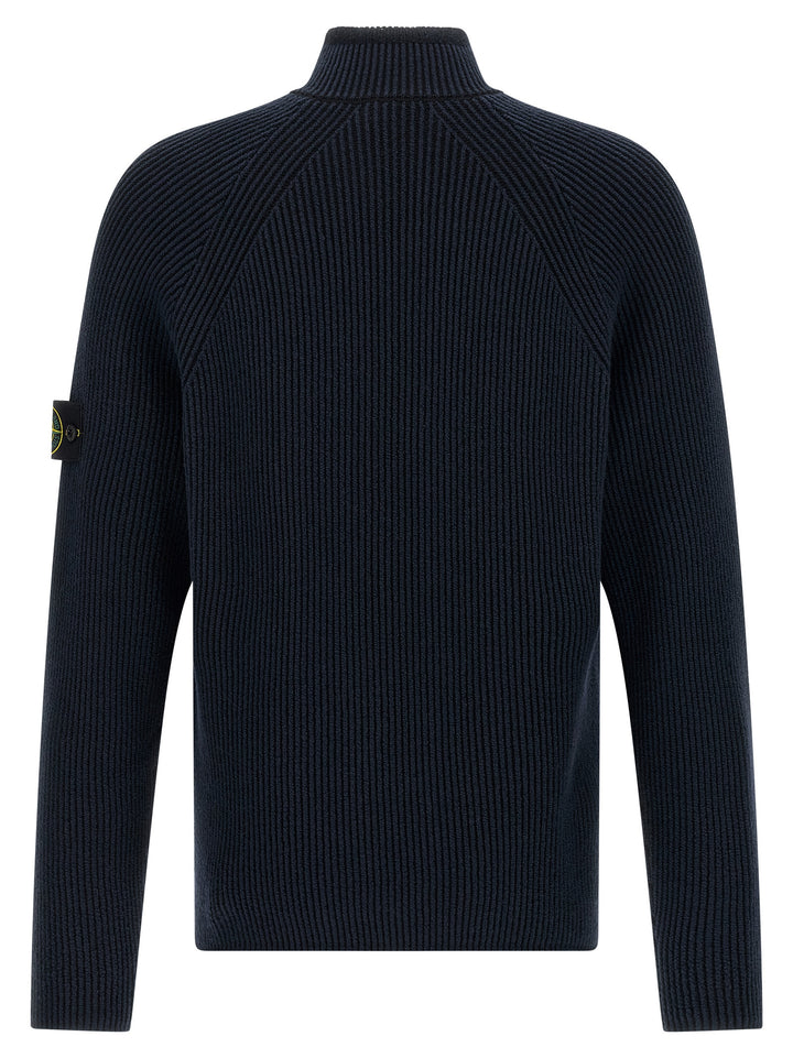 Stone Island Ribbed Cardigan Maglioni - Blu | c831905f9f5d553a98888024f0c0e62b0e8f04ea