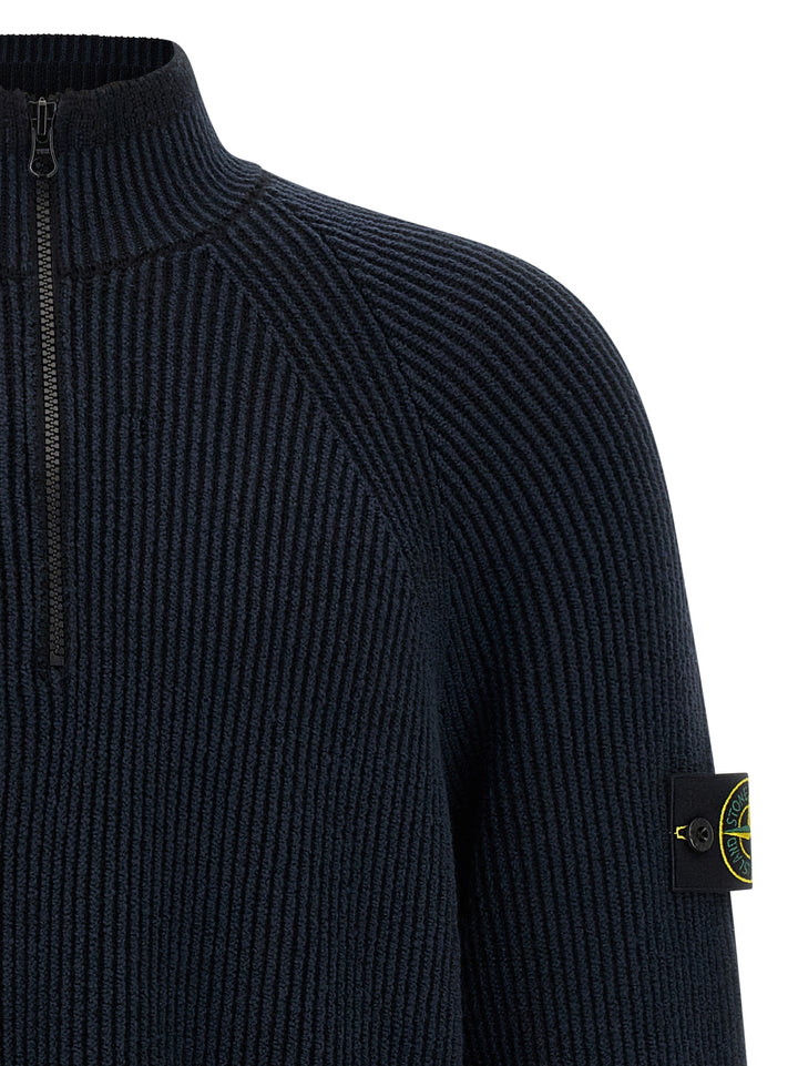 Stone Island Ribbed Cardigan Maglioni - Blu | a2d1d51c73c57e50368ceb13af647dc87a0dea2f