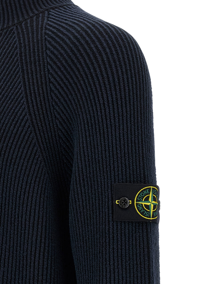 Stone Island Ribbed Cardigan Maglioni - Blu | f3ae82b34c273289df64b86d7f951ab75f321ce7