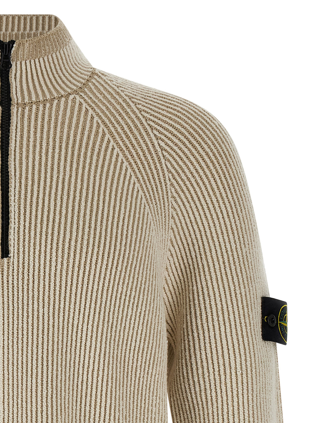 Stone Island Ribbed Cardigan Maglioni - Beige | 35cda39ea4b29e608a771552d889b1a66cccc8a2