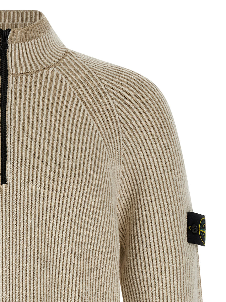 Stone Island Ribbed Cardigan Maglioni - Beige | 35cda39ea4b29e608a771552d889b1a66cccc8a2