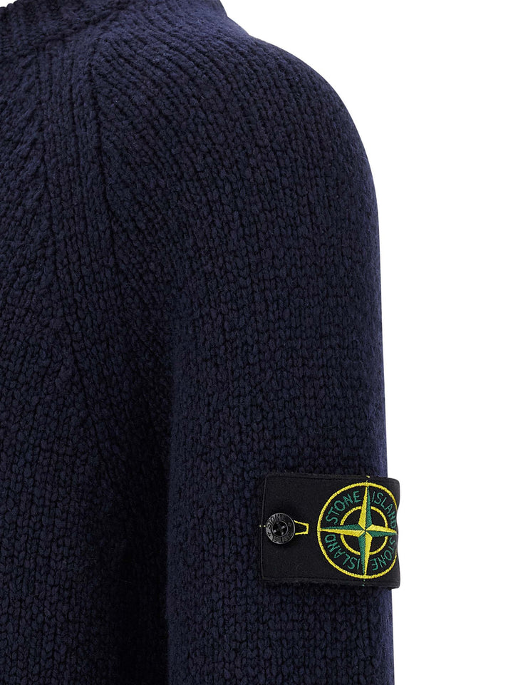 Stone Island Bouclé Sweater Maglioni - Blu | 4d062cfe5787d907f08d622d655729fef738e86d