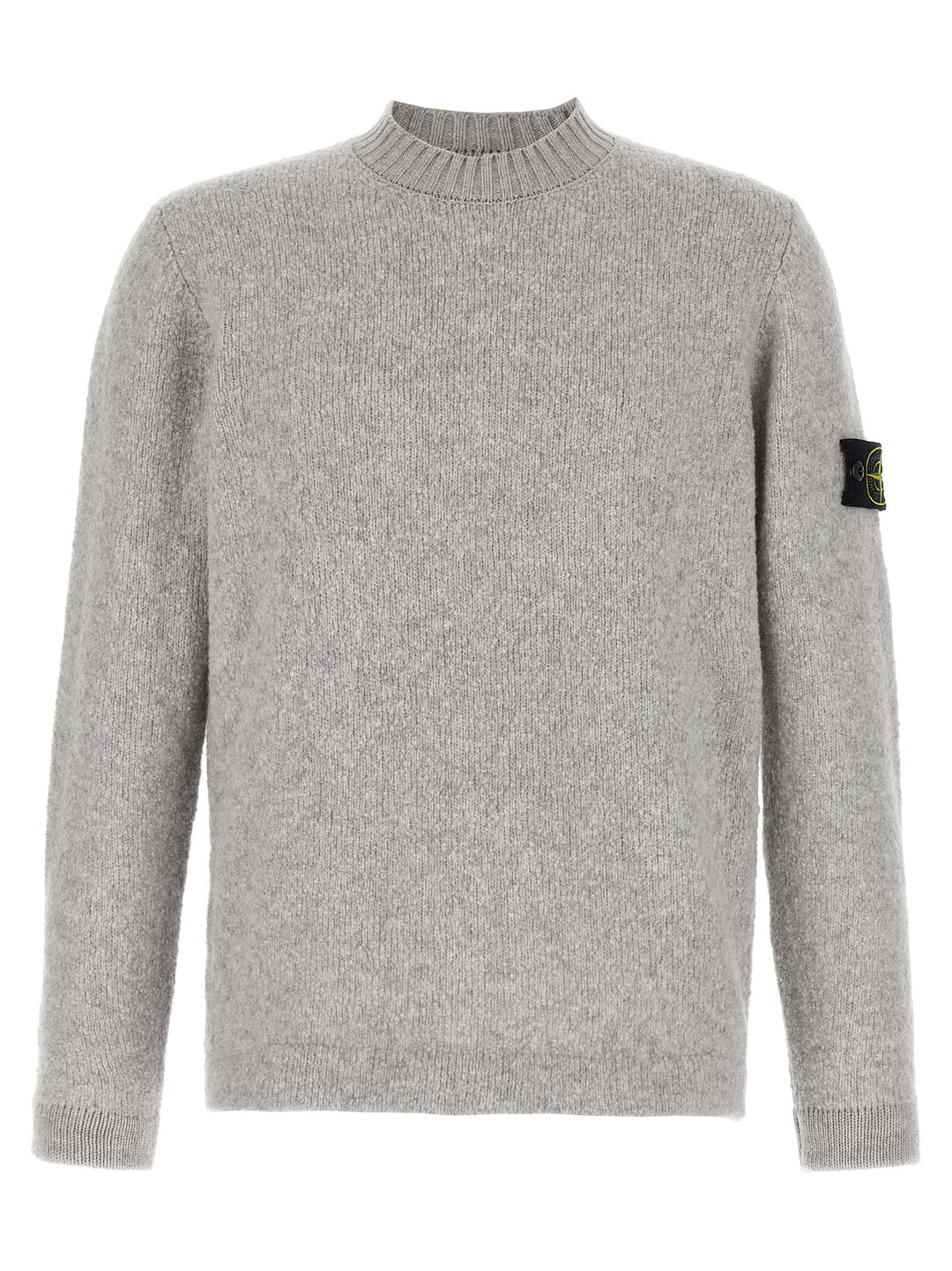Stone Island Bouclé Wool Sweater Maglioni - Grigio | 66708569a372ba7640d710b8c7aa044fbf2d9042