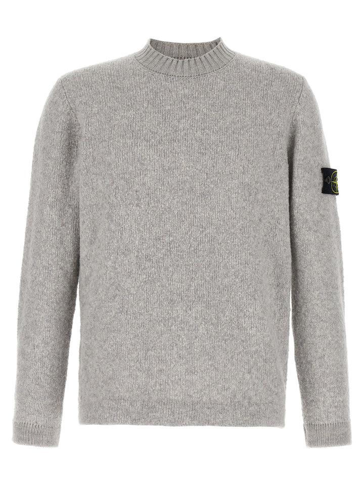Stone Island Bouclé Wool Sweater Maglioni - Grigio | 66708569a372ba7640d710b8c7aa044fbf2d9042