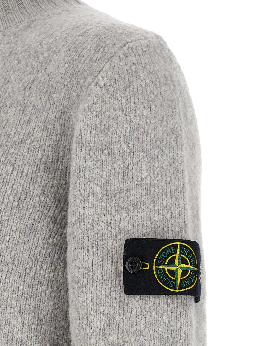Stone Island Bouclé Wool Sweater Maglioni - Grigio | ecf35e43f25b89e0246866517953e24799d7c963