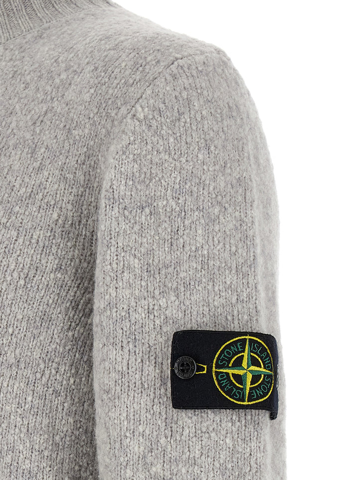 Stone Island Bouclé Wool Sweater Maglioni - Grigio | ecf35e43f25b89e0246866517953e24799d7c963